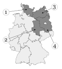 Welches Bundesland ist Mecklenburg-Vorpommern? - Mecklenburg-Vorpommern auf einer Landkarte Deutschlands.