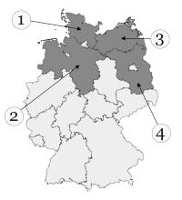 Welches Bundesland ist Schleswig-Holstein? - Schleswig-Holstein auf einer Landkarte Deutschlands.